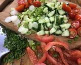 A picture of step 1 of Tabbouleh Salad.