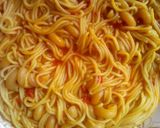 A picture of step 3 of Jollof Spaghetti and macroni.