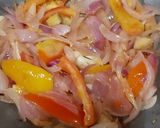 A picture of step 2 of Kolhapuri Misal Pav.