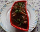 A picture of step 9 of Chettinad masala mutton curry.