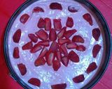 A picture of step 1 of No-Bake White chocolate Strawberry Mousse Cake.