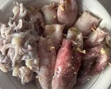 Foto langkah ke 2 dari resep Gulai cumi isi tahu + telor puyuh dan labu,kcng panjang.