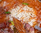 A picture of step 8 of Mutton pulao biryani.
