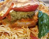 A picture of step 11 of Basil Pesto & Mozarella Chicken Thighs.
