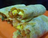 A picture of step 3 of Moongdall chilla roll.