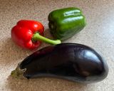 A picture of step 1 of Sweet and sour aubergine.