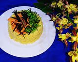 Hình bước làm 3 của món Cơm chiên rong biển