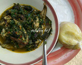 A picture of step 2 of Edikus with cucumber swallow.