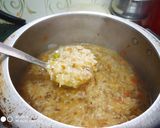 A picture of step 3 of Moong dal and lots of veggies khichdi.