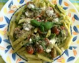 Foto del paso 5 de la receta Macarrones al pesto con espárragos y cherry