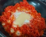 A picture of step 2 of Carrot Laddu.
