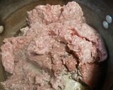 A picture of step 1 of Cavatappi in a Meat Sauce.