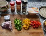 A picture of step 1 of Potato mix bell pepper crispy cheese balls.