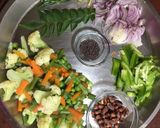 A picture of step 1 of Winter Veg Poha.