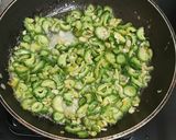 A picture of step 1 of Bitter gourd with chana dal masala.