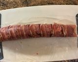 A picture of step 12 of Prosciutto wrapped pork fillet with chorizo stuffing.