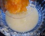 A picture of step 6 of Orange kulfi (made with fresh juice).