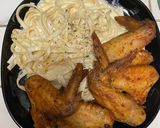 Foto del paso 5 de la receta: Fettuccini Alfredo, con alitas de pollo en la freidora de aire