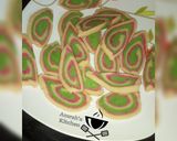 A picture of step 3 of Rainbow cookies.
