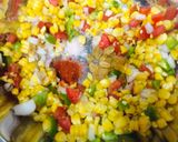 A picture of step 2 of Sweet corn cheese bhel.