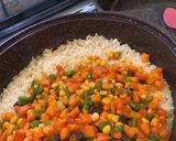 A picture of step 8 of Coconut veggies rice.