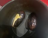 A picture of step 3 of Gujrati Baigan Bharta / Oro / curried Aurbergine.