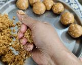 A picture of step 4 of Peanuts and fried gram Burfi.