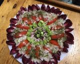 Une image de l'étape 18 de Salade de puntarelle endives rouges fenouil tomates et jambon blanc sauce oignon.