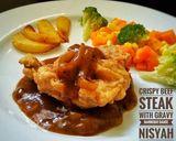 Foto langkah ke 4 dari resep Steak Sapi Krispi dengan Saus Kaldu Barbeque 🐮 #KitaBerbagi.