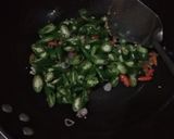 Foto langkah ke 4 dari resep Cumi Asin Kuah Hitam Cabe Ijo.