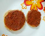 A picture of step 7 of Hot & Tangy Cheakpea Spinach Tikki Open sandwich.