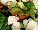 A picture of step 6 of My Chilli oil coated Chicken with a chilli flavoured Salad 🤩.