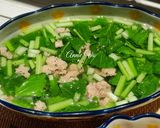 Hình bước làm 2 của món Canh cải ngọt nấu thịt xay