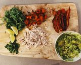 A picture of step 2 of Shredded Chicken Flatbreads.
