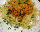 Foto del paso 6 de la receta: Espaguetis con salsa Pomodoro y cubos de milanesa de cerdo