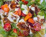 Foto del paso 4 de la receta: Ensalada de la huerta: hojas verdes, remolacha y melocotón natural con queso de cabra caramelizado