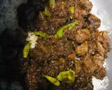 A picture of step 4 of Karachi special beef biryani.