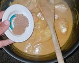 A picture of step 4 of Gobhi (cauliflower) with chicken.