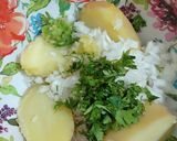A picture of step 2 of Rice & Potatoes kabab.