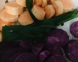 Hình bước làm 1 của món Chè khoai dẻo thạch cao quy linh