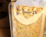 A picture of step 5 of Chicken Enchiladas (white sauce).
