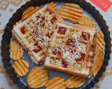 A picture of step 7 of Waffle masala sandwich.