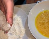 Foto del paso 3 de la receta Bocadillo de pescado, pimientos y berenjena frita