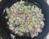 A picture of step 3 of Achary masala ladyfingers potato.