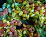 A picture of step 2 of Corn Bhel.