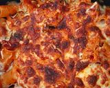 Foto del paso 5 de la receta: Rigatoni con Tomate, Pimiento, Aceitunas y Panceta con Queso Mozzarella Gratinado
