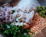 A picture of step 2 of Poha Pancakes with Curry leaves Chutney.