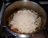 A picture of step 2 of Mushroom Biryani.