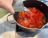 Foto del paso 1 de la receta: Crema de tomates con maní y suero de kéfir