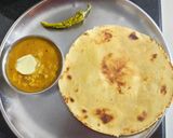 A picture of step 6 of Dal fry and makki roti.